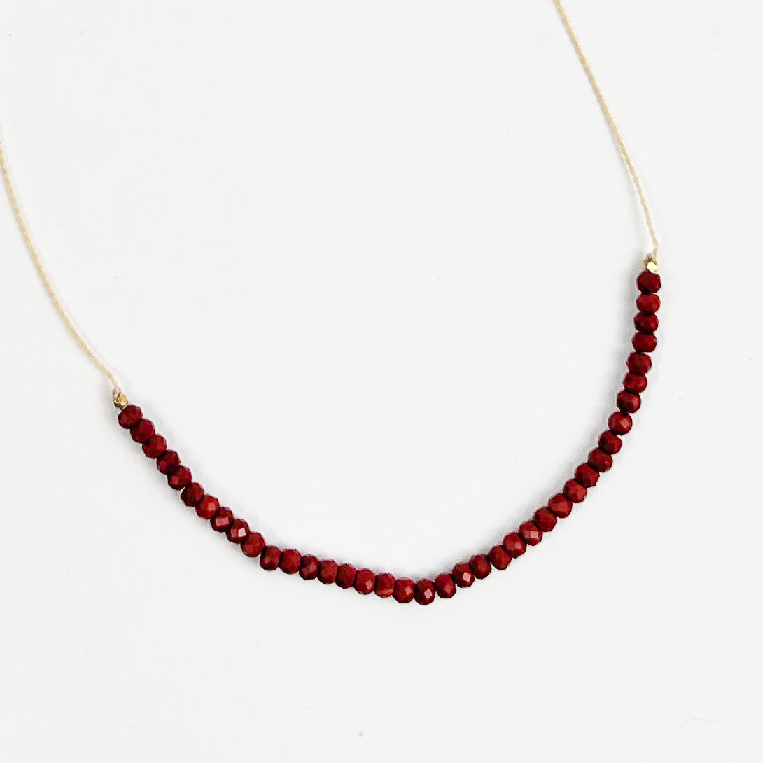 Red Jasper Gem Bead Necklace