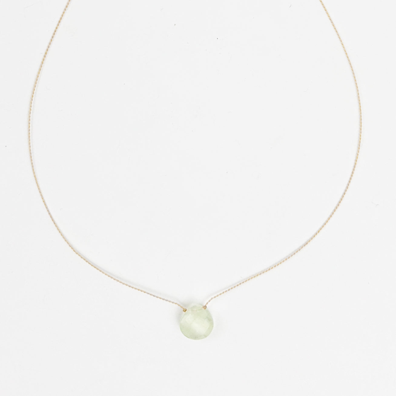 Prehnite Gem Teardrop Necklace