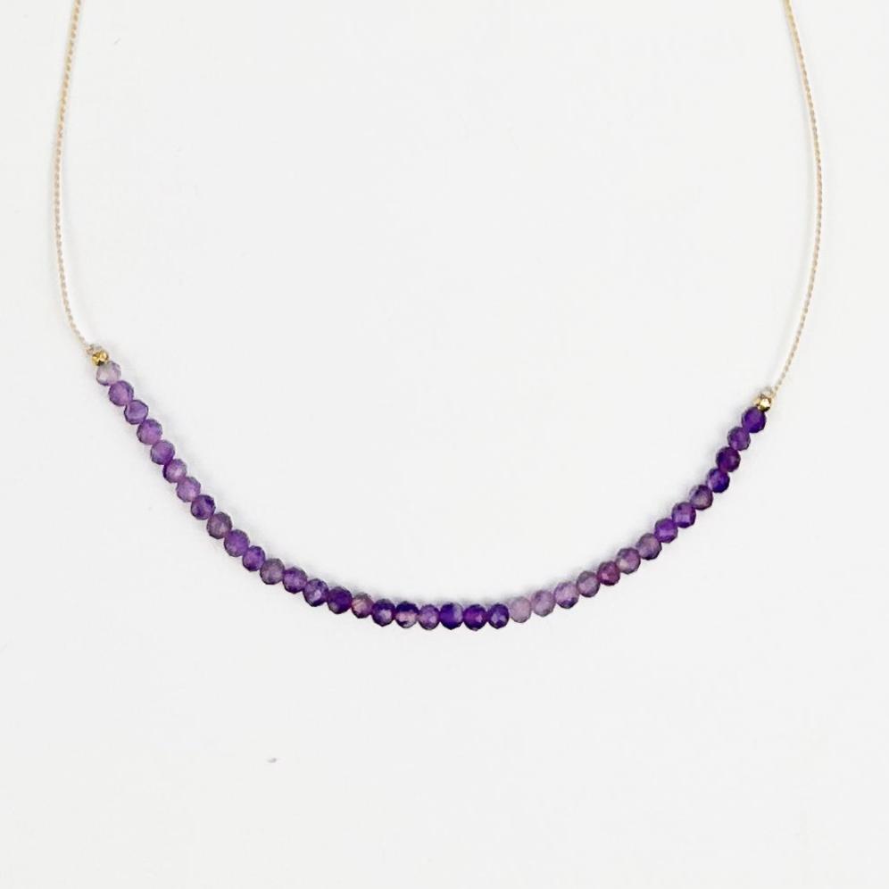 Amethyst Gemstone Bead Necklace