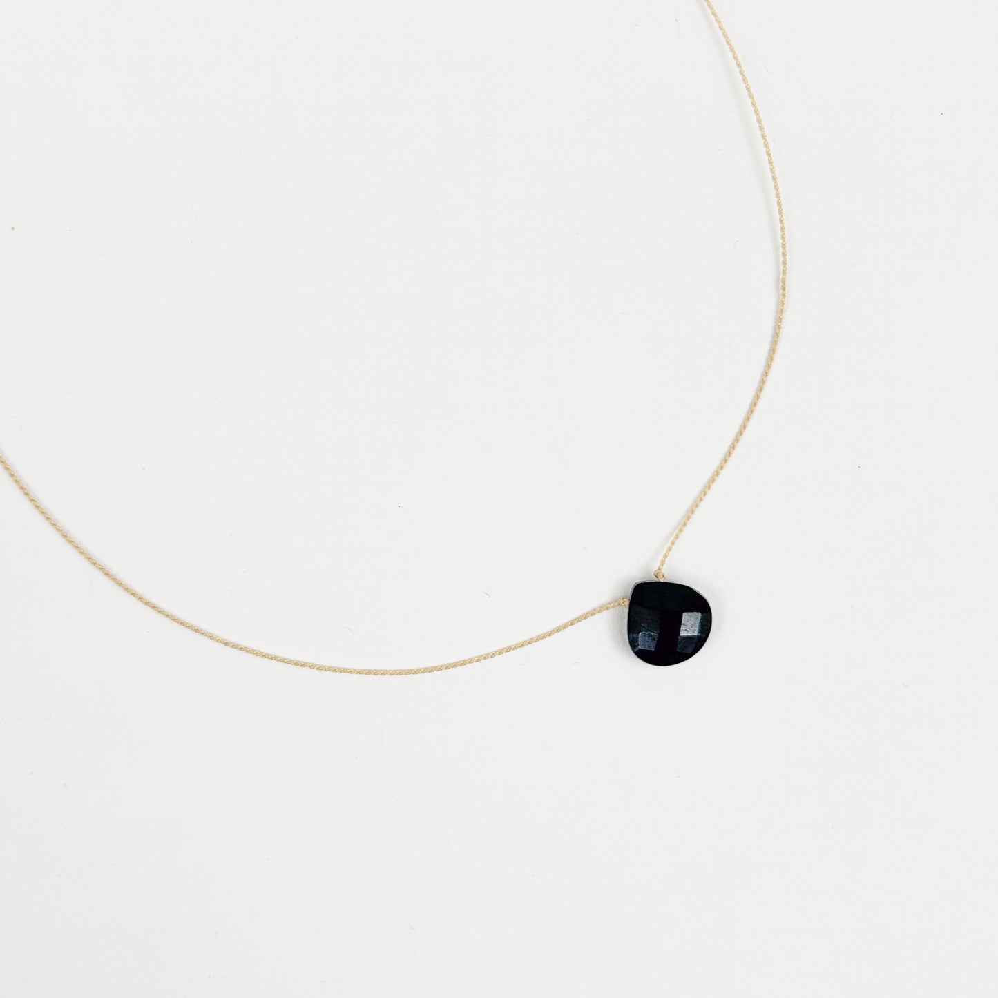 Black Tourmaline Gemstone Teardrop Necklace