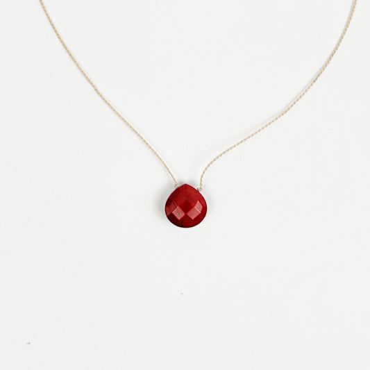 Red Jasper Gem Teardrop Necklace